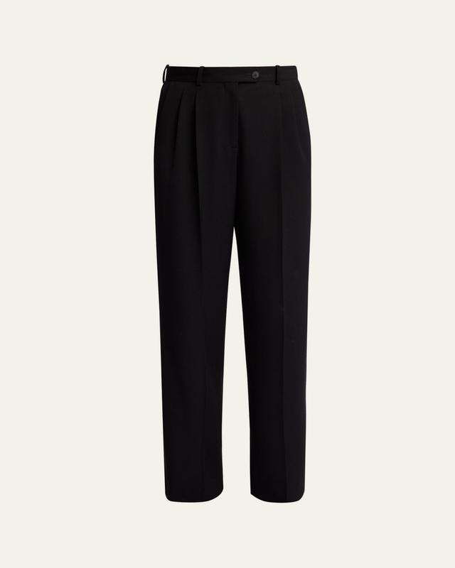 Virgil Double-Pleated Straight-Leg Pants