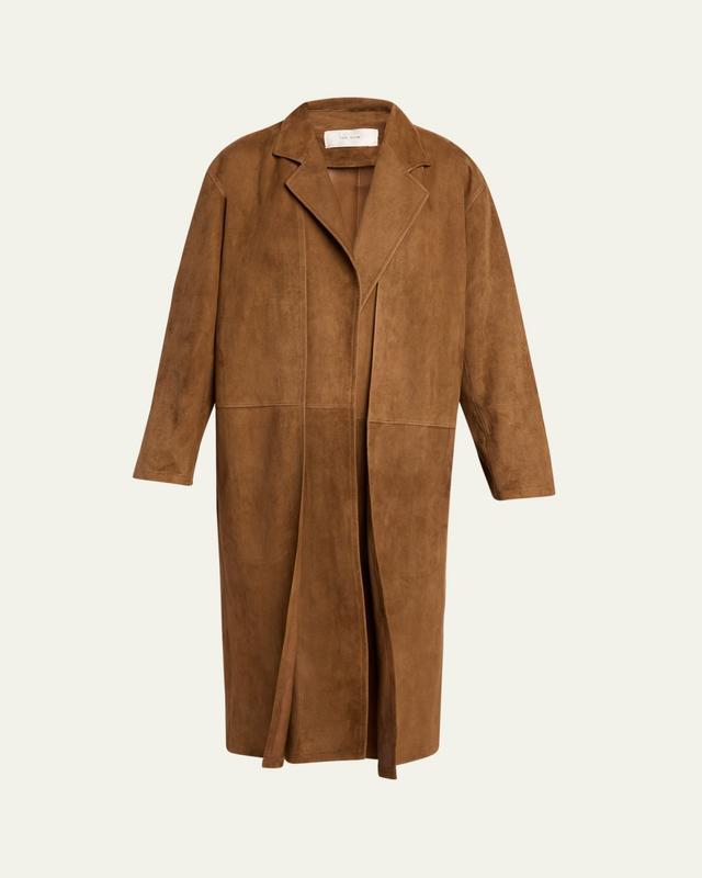 Serenis Layered Suede Open Coat