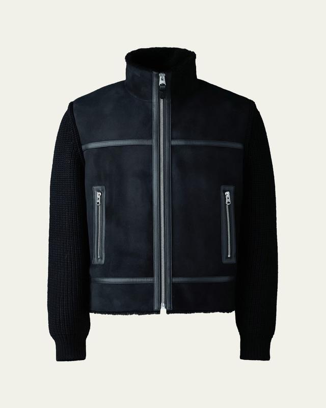 Men's Jonathan Mixed-Media Shearling Jacket