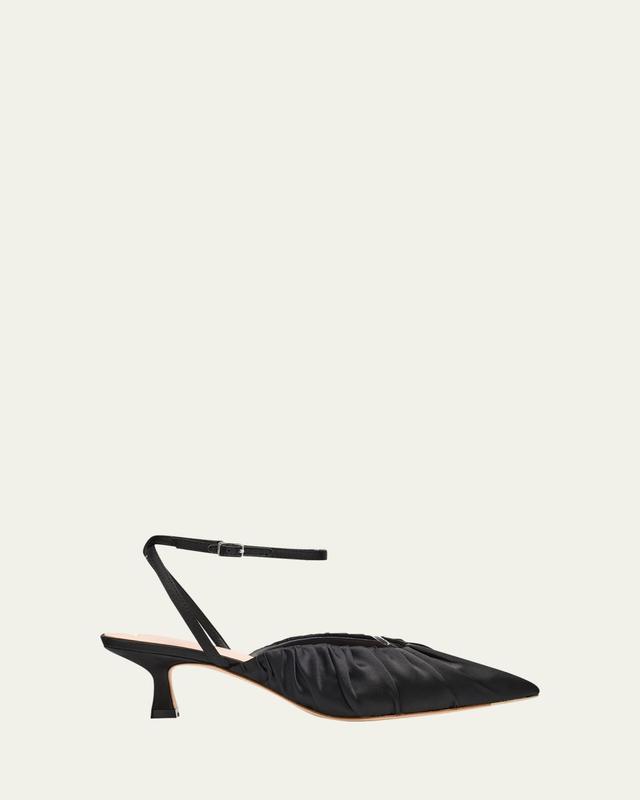 50mm Rio Satin Kitten-Heel Pumps