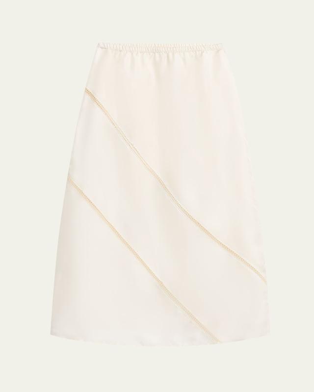 Diotima Tobago Lattice-Inset Silk Midi Skirt