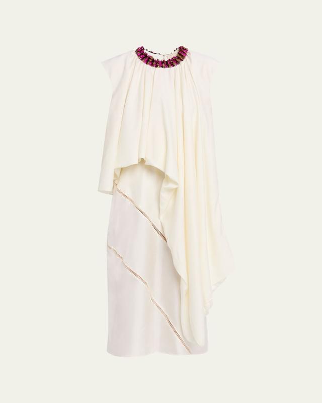 Diotima Parade Embellished Asymmetric Drape Sleeveless Top