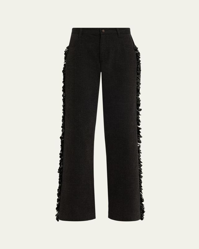 Diotima Burro Sequined Side-Stripe Wide-Leg Jeans