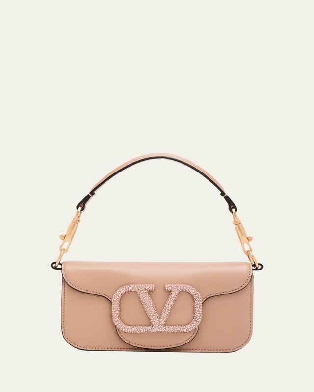 Loco Small Leather Top-Handle Bag with Jewel VLogo
