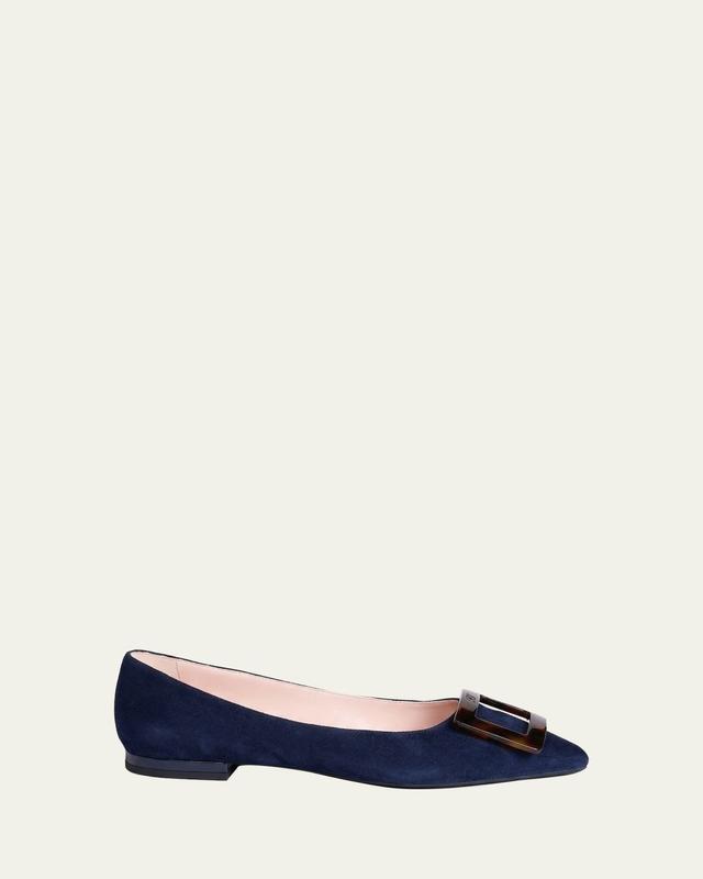 Gommettine Suede Ballerina Flats