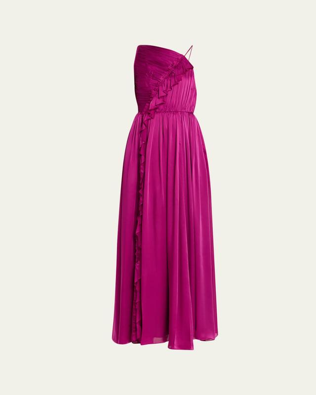 Aisha Asymmetric Silk Chiffon Gown