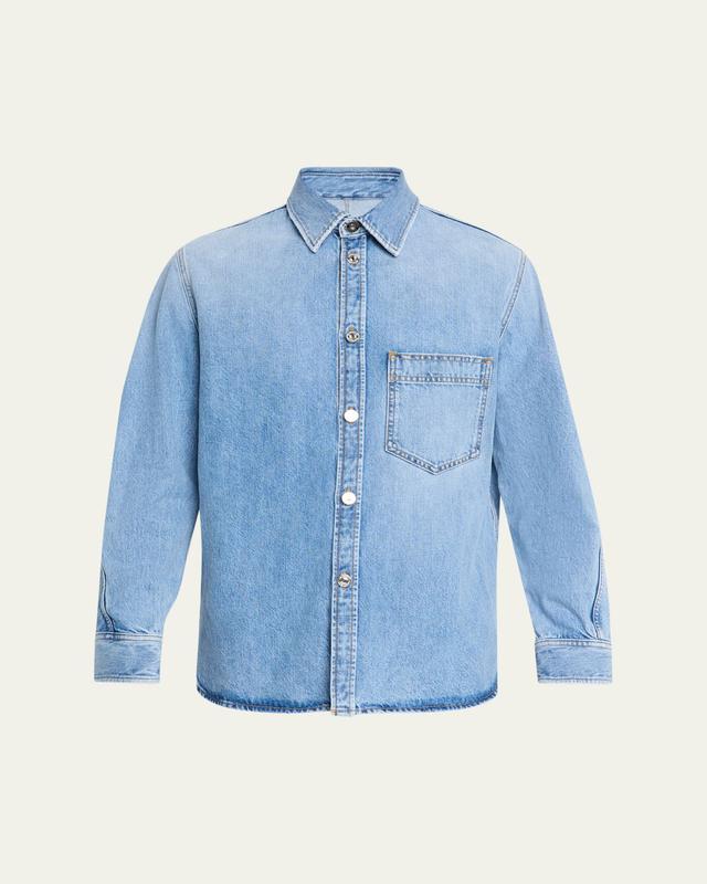 Men's Stone-Washed Denim Shirt
