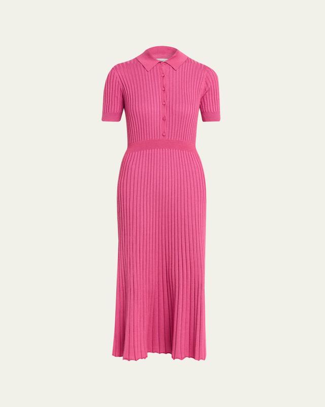 Amor Rib Knit Cashmere-Silk Midi Dress