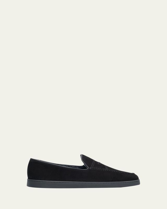 Men's Pebbles Shearling-Lined Suede Loafers