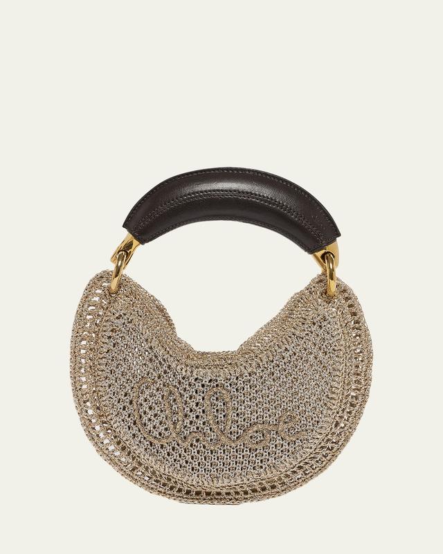 Summer Banana Mini Hobo Bag in Metallic Crochet