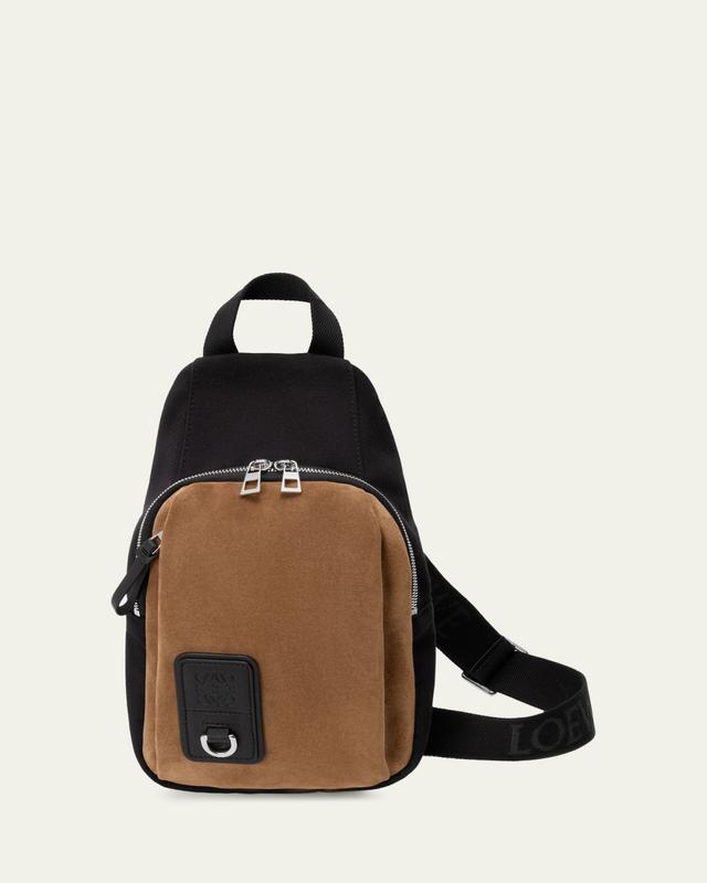 Men's Flex Canvas and Suede Sling Bag