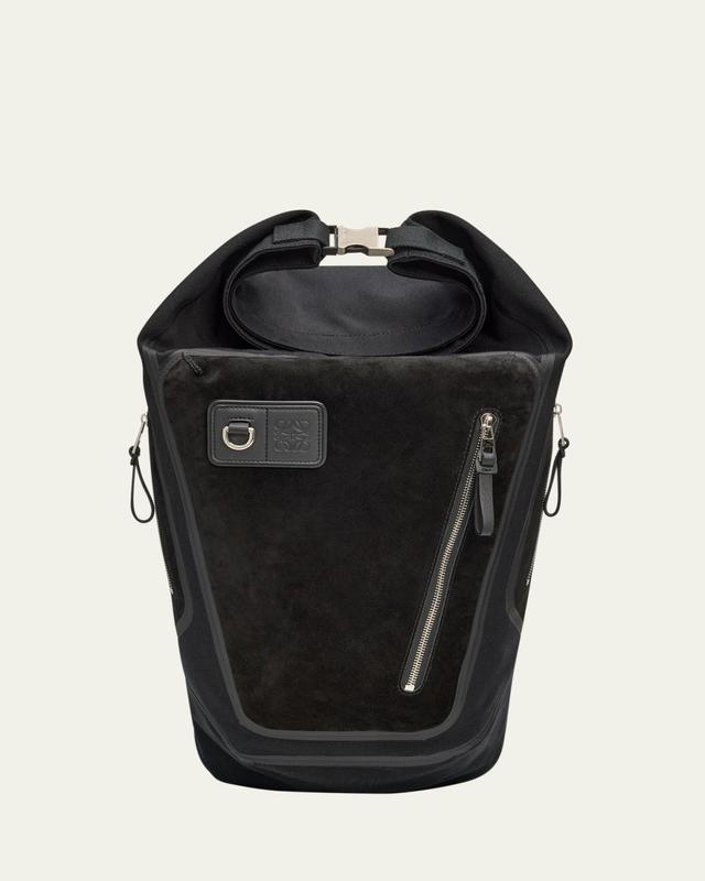 Men's Flex Roll-Top Canvas & Suede Backpack
