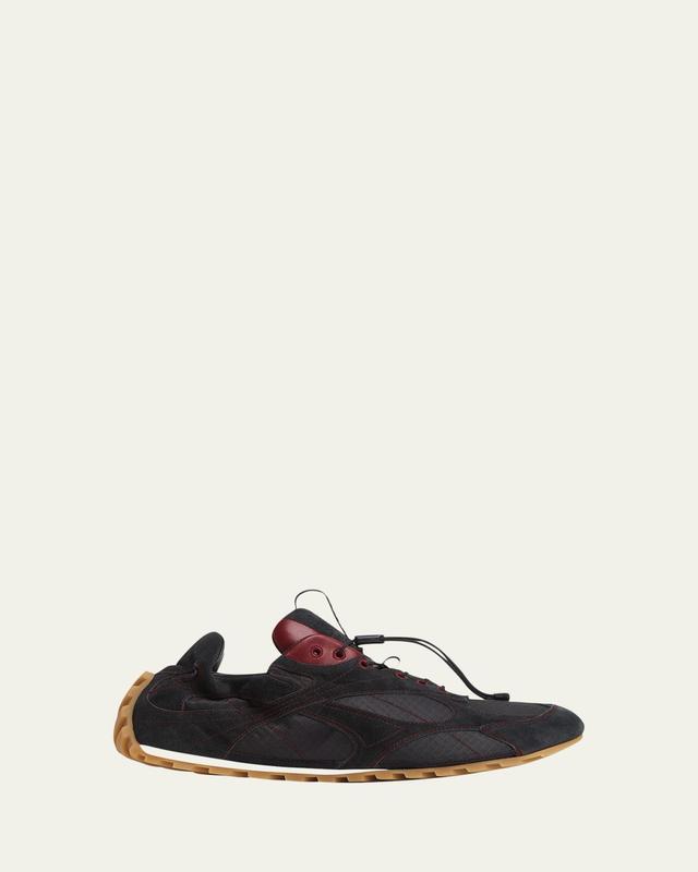 Bottega Veneta Orbit Suede Mesh Low-Top Sneakers