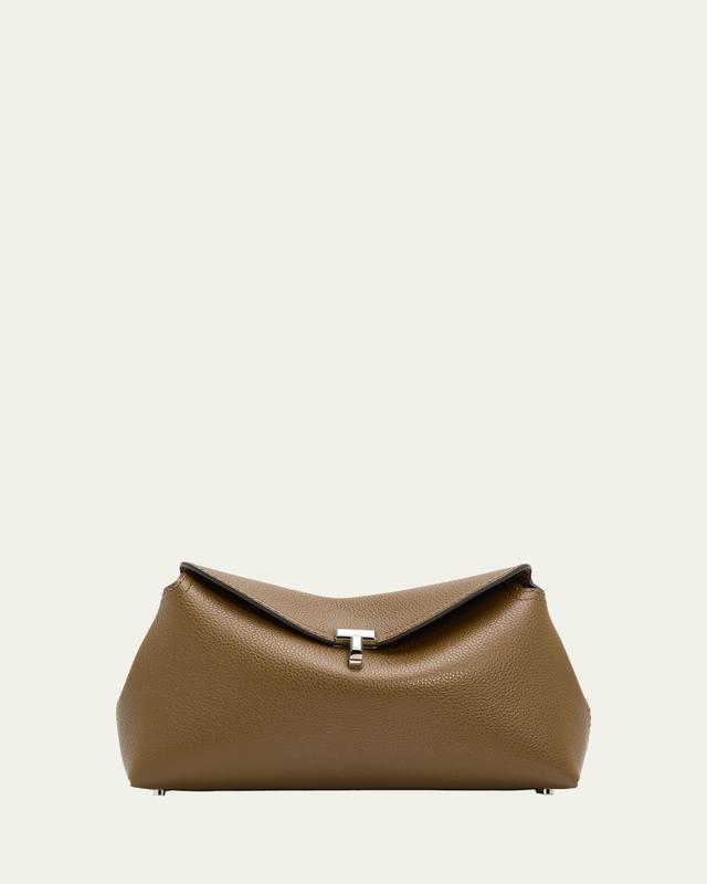 T-Lock Soft Textured Palmellato Leather Clutch