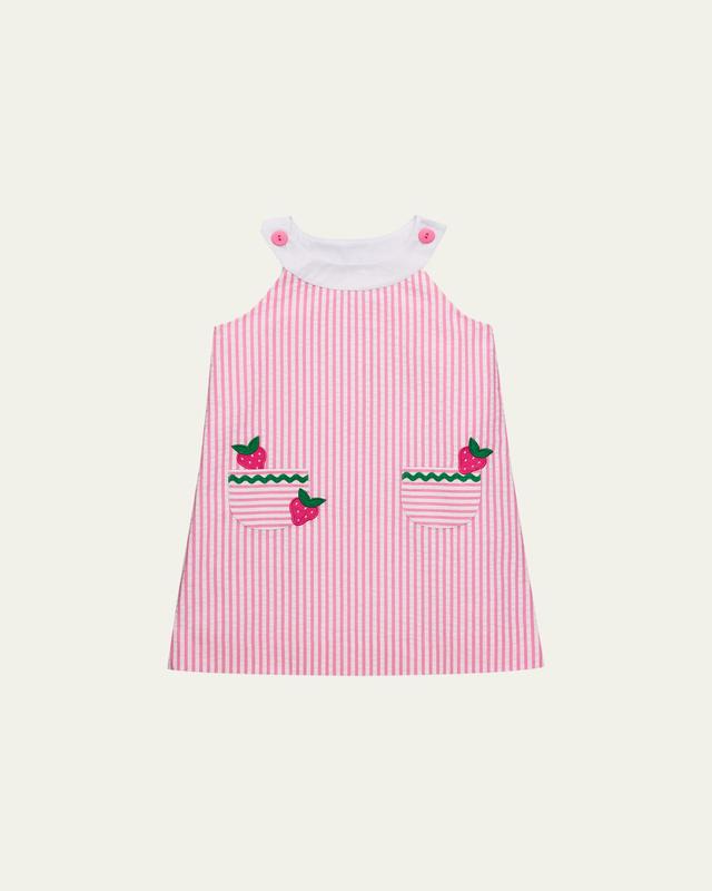 Florence Eiseman Girl's Strawberry Cotton Seersucker Dress, Size 2T-