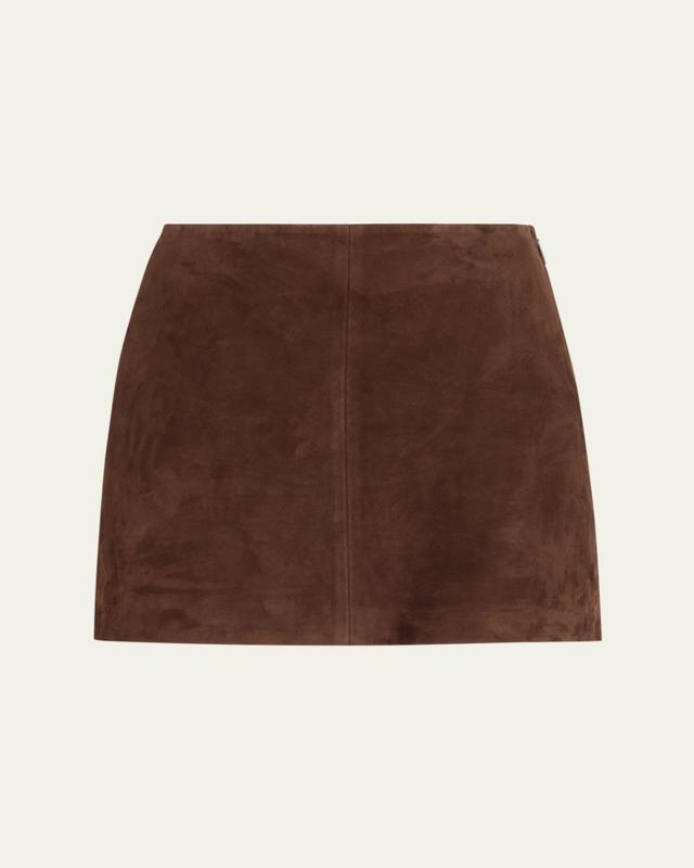 Melody A-Line Suede Mini Skirt