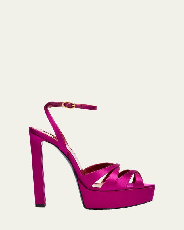 110mm Chandelle Satin Platform Sandals