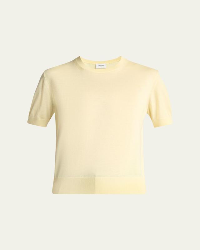 Wool-Cashmere Short-Sleeve Top
