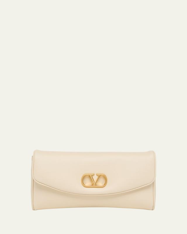 Small VLogo Leather Shoulder Bag