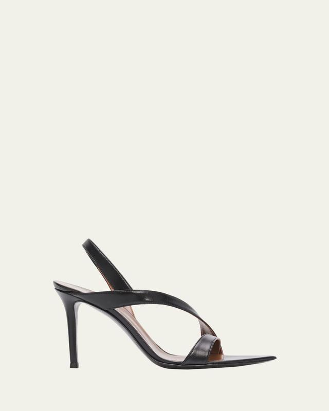 90mm Leather Pointed-Toe Sandals