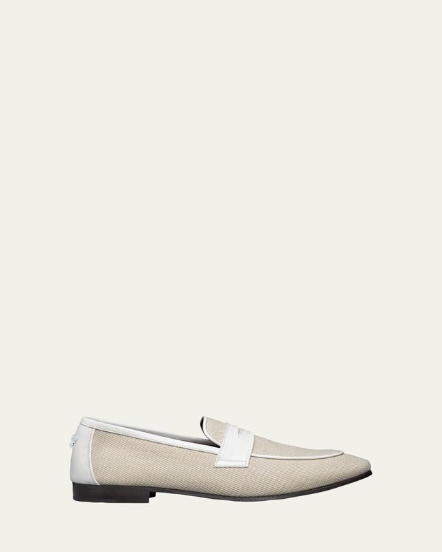 Linen and Leather Loafers