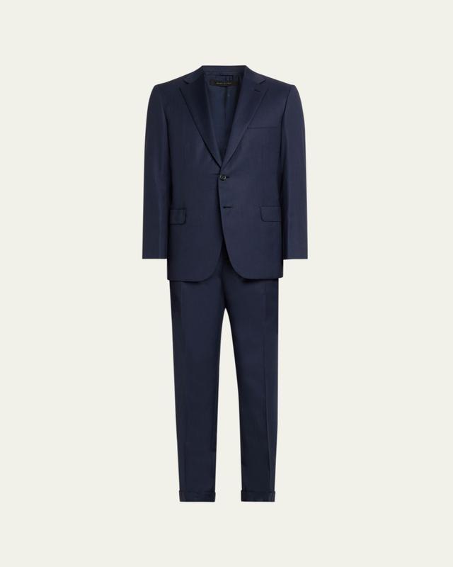 Men's Wool Micro-Herringbone Two-Piece Suit