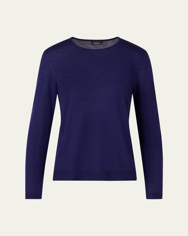 Akris Cashmere-Silk Fine Gauge Knit Sweater