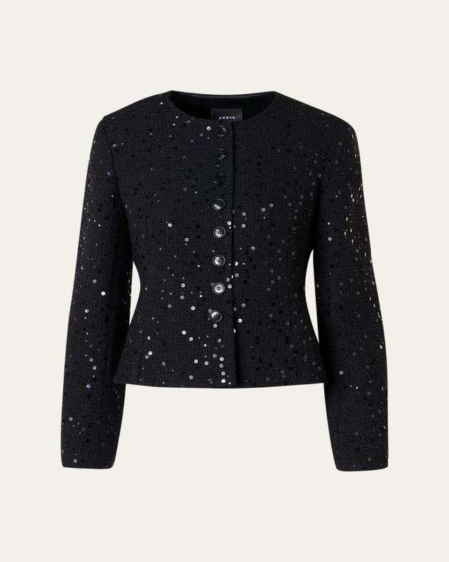 Akris Kelis Sequined Tweed Jacket