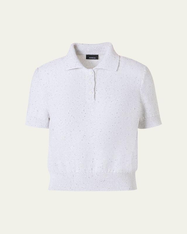 Akris Micro Sequined Short Knit Sweater