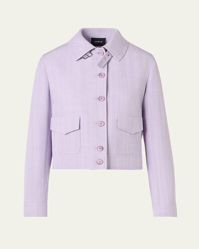 Akris Melange Twill Peer Short Jacket