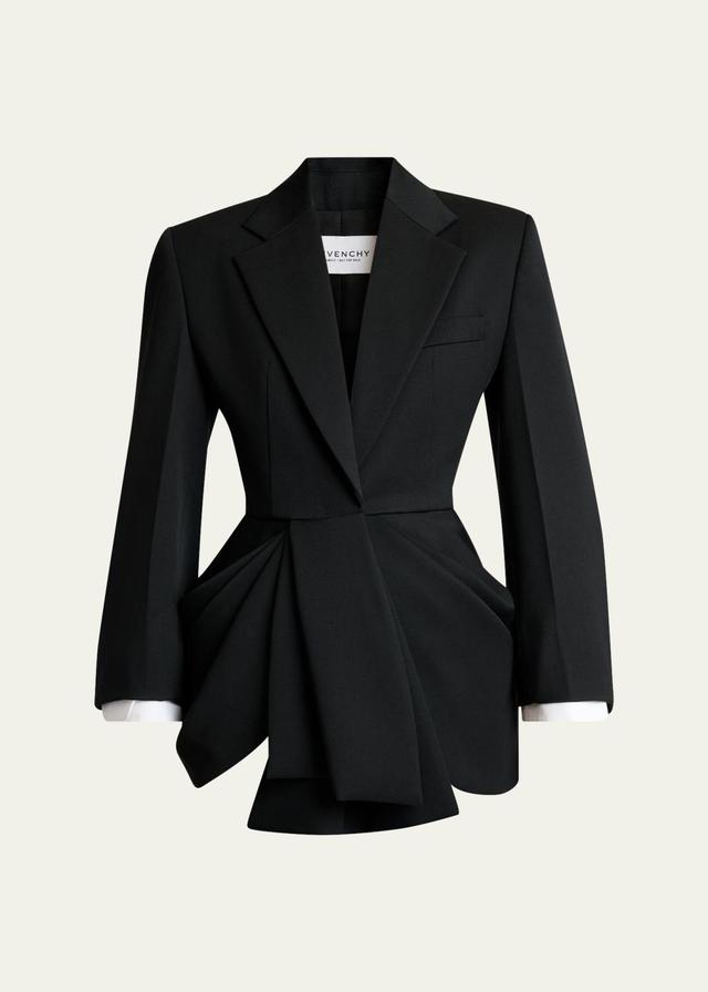 Pleated Slim-Fit Wool Jacket