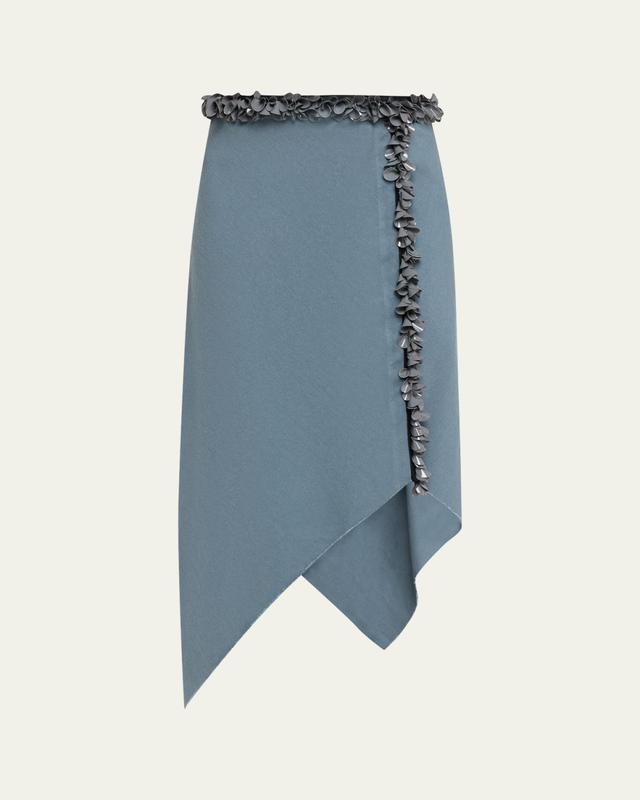 Diotima Darliston Embellished Asymmetric Cotton Midi Skirt