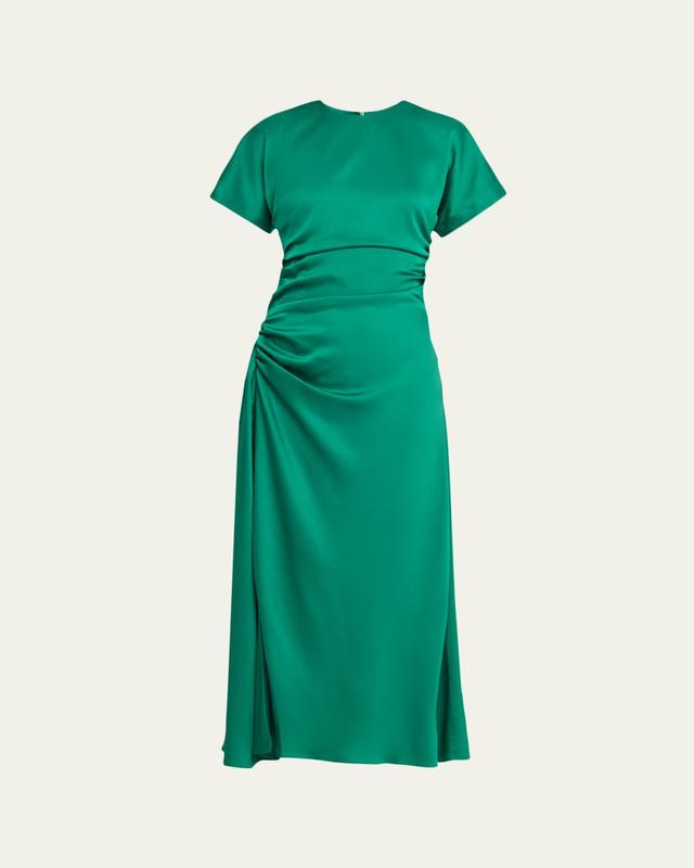 Marabella Ruched Satin Midi Dress