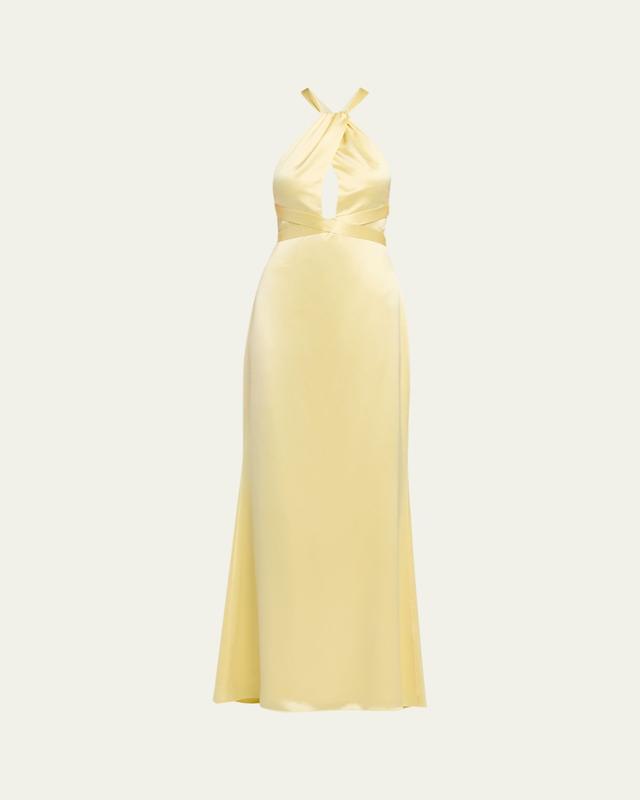 Retrofete Magnolia Satin Halter Dress