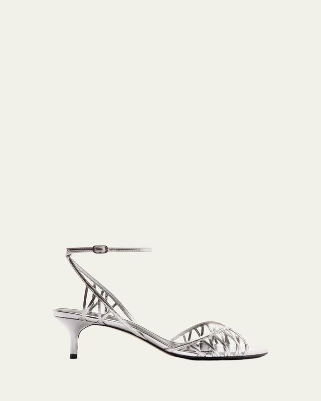 50mm Solene Metallic Leather Sandals