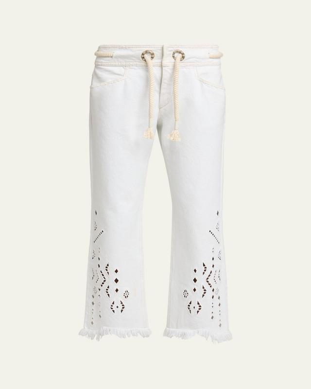 Alison Embroidered Crop Jeans