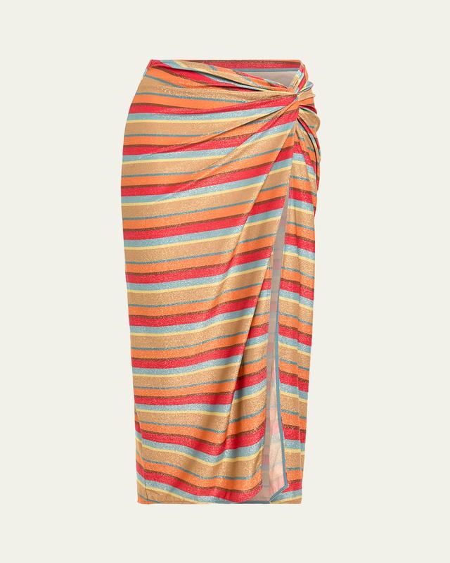 Ramy Brook Xana Glitter Stripe Coverup Skirt