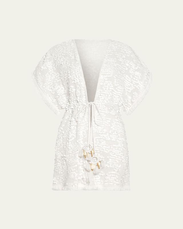 Ramy Brook Laurie Paillette Coverup Mini Dress