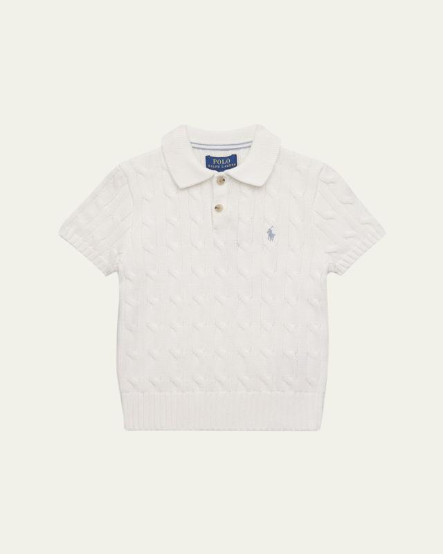 Ralph Lauren Boy's Cable-Knit Cotton Polo Sweater, Size 2-7