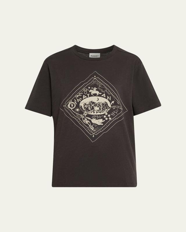 Etoile Isabel Marant Zewel Mayan-Print Cotton T-Shirt