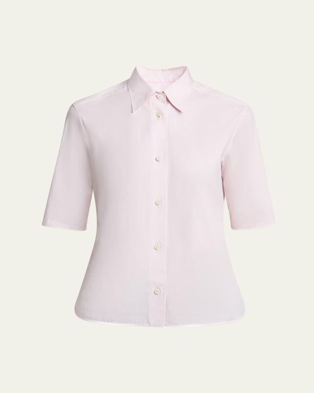 Jil Sander Elbow-Sleeve Slim Button-Down Shirt