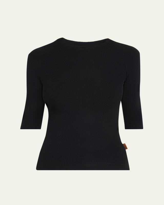 Jamie Haller The Rib Elbow-Sleeve Crew T-Shirt