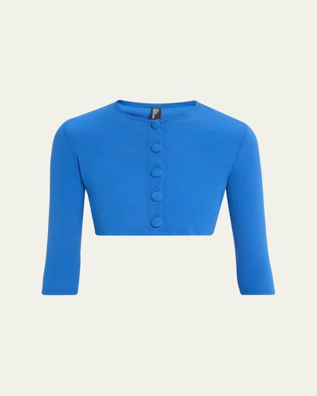 Lisa Marie Fernandez Crepe Cropped Cardigan