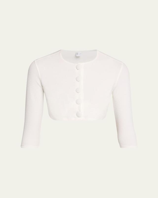Lisa Marie Fernandez Crepe Cropped Cardigan