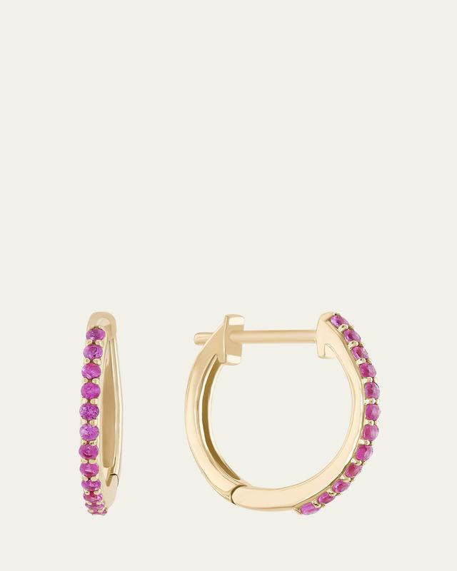 Lana Mini Pink Sapphire Huggie Earrings