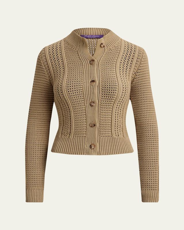 Cotton Textured Cardigan Sweater