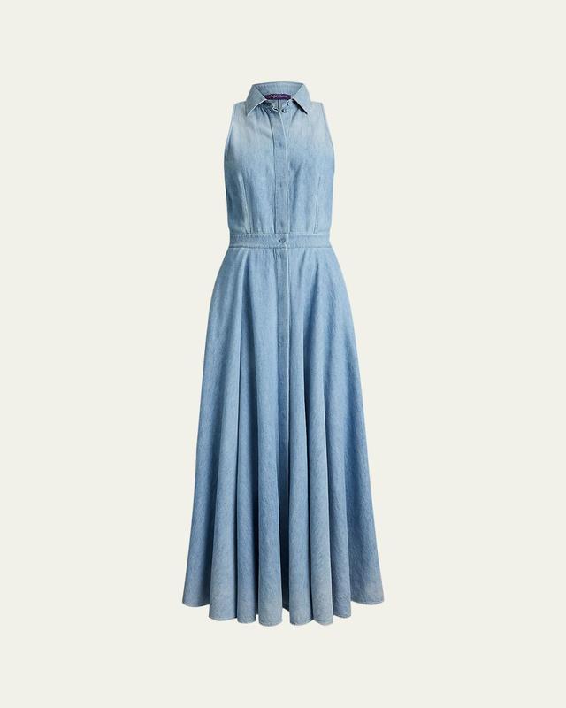Ralph Lauren Collection Peyten Cotton Denim Day Dress