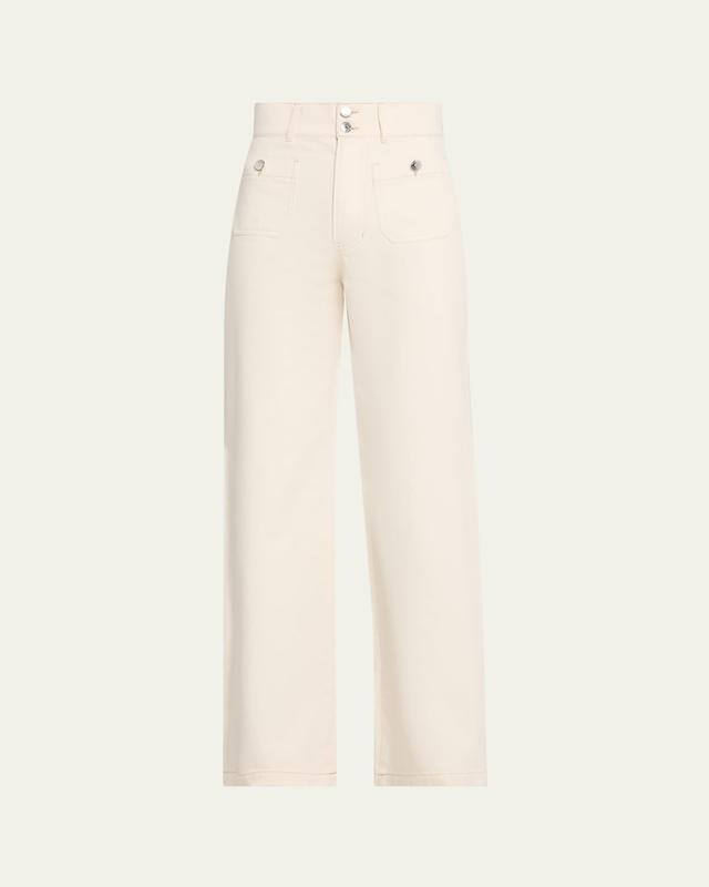 Veronica Beard Taylor High-Rise Wide-Leg Jeans
