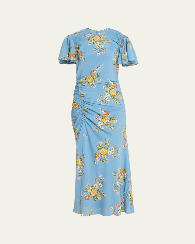 Veronica Beard Huntleigh Floral Midi Dress