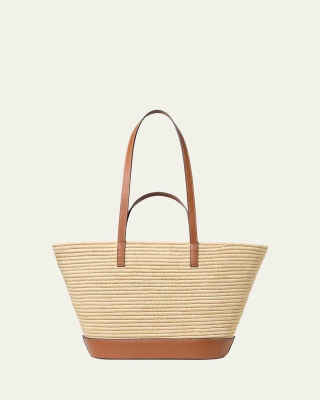 Loeffler Randall Granger Leather-Trim Raffia Tote Bag